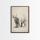 Polar Bear Canvas Print - Framed Canvas - Minimalist Christmas Art - Boho Christmas Art - Rustic Christmas Art