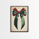 Gift Bow Canvas Print - Framed Canvas - Minimalist Christmas Art - Boho Christmas Art - Rustic Christmas Art