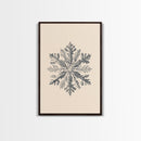 Snowflake Canvas Print - Framed Canvas - Minimalist Christmas Art - Boho Christmas Art - Rustic Christmas Art - Winter Decor - Winter Art