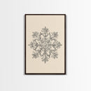 Sketch of a Snowflake Canvas Print - Framed Canvas - Minimalist Christmas Art - Boho Christmas Art - Rustic Christmas Art
