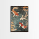 Wabi Sabi Koi Fish Print, Trendy Japanese Decor, Ocean Wall Art, Beach House Decor, Coastal Art Print, Coastal Wall Art, Koi Fish Painting