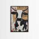 Moo Cow Wall Art, Wabi Sabi Canvas Print, Japanese Style Decor, Minimalist Cow Wall Art, Farmhouse Decor