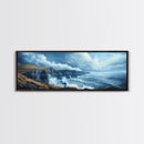 Cliffs of Moher Framed Canvas Print, Ready To Hang Ireland Painting, Irish Art, Ireland Wall Art, Horizontal Extra Large Wall Art