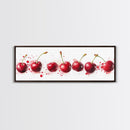 Original Cherry Painting Print - Panoramic Canvas Fruit Illustration - Home Decor For Kitchen - Framed Wall Art - Dining Room Decor