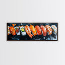 Wabi Sabi Sushing Painting Print, Panoramic Wall Art, Kitchen Decor, Restaurant Wall Art, Restaurant Decor, Sushi Art, Food Painting