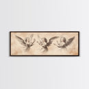 Painting of 3 Angels Canvas Print, Guardian Angels Wall Art, Angel Sketch, Angel Painting, Angelic Home Decor, Extra Wide Wall Art