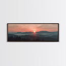 Smoky Mountains Art, Framed Canvas Print, Smoky Mountain Art Panoramic Painting Print, Great Smoky Art, Great Smoky Mountains