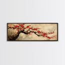 Panoramic Japanese Maple Tree Wall Art Canvas Print, Maple Tree Art, Fall Decor, Fall Wall Art, Wabi Sabi Japanese Style Maple Tree Painting