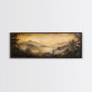 Fog Over The Blue Ridge Mountains Watercolor North Carolina Landscape Wall Art, Appalachian Highlands Canvas Print Nature Fine Artwork