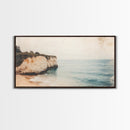 White Cliffs of Dover Framed Canvas Print, Oil Painting of England, England Original Painting, England Wall Art, England Themed Decor
