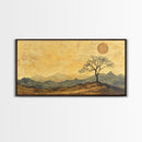 Wabi Sabi Landscape Painting Print - Framed Canvas - Vintage Landscape Painting