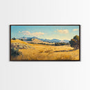 Retro Western Landscape Painting Print, Boho Southern Decor, Fall Decor, Above mantle Art, Centerpiece Art, Landscape Oil Painting
