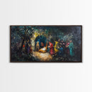 Modern Abstract Oil Painting Print of Nativity - Framed Canvas Print - Christrmas Art - Christian Wall Art - Christmas Home Decor