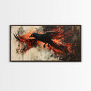 Black Phoenix Graffiti Art - Framed Canvas Print - Phoenix Painting - Phoenix Art - Phoenix Decor - Metal Phoenix Wall Art