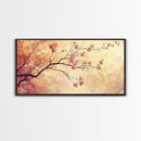 Original Floral Exquisite Canvas Wall Art, Cherry Blossoms, Wabi Sabi Decor, Boho Home Decor, Boho painting, Original Painting Print