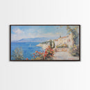 Oil painting Print of an Italian Seaside Village, Framed Canvas Print, Italian Seaside, Italy Painting, Travel Gift Idea, Vacation Gift