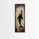 Majestic Whale Painting Framed Canvas Print, Nautical Wall Art, Coastal Decor Living Room Art, Rustic Decor Gift Idea Christmas
