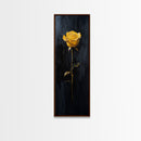 Golden Rose Painting Framed Canvas Print Elegant Art Nouveau Flower Decor, Rose Painting, Yellow Flower Canvas, Living Room Botanical Prints