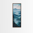Smoky Mountain View Framed Canvas Print Serene Nature Landscape Art, Southwest Wall Art, Blue and Green Wall Art, Bedroom Art, Above Couch Decor