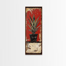 Agave Plant in Red Pot Canvas Print Southwest Wall Art Rustic Decor Botanical Prints Bold Colors Living Room Art