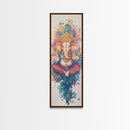 Ganesh wall art spiritual framed canvas print, Hindu god art, vibrant festival decor, meditation room art, sacred Indian home decor