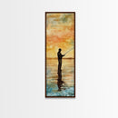 Framed Canvas Print Fishing Silhouette Art Above Sofa Art Southwest Wall Art Gift Idea Living Room Art Nature Lover's Unique Home Decor