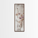 Framed Canvas Print Moody Wildflower Painting on Canvas, Minimalist Botanical Art, Cozy Autumn Decor, Above Couch Art, Rustic Wall Art