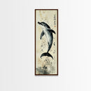 Canvas Print Dolphin Painting Coastal Nautical Wall Art with Splash Effect, Living Room Above Sofa Art, Bedroom Decor, Coastal Art Print
