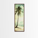Framed Canvas Print Tall Palm Tree Art Coastal Cowgirl Wall Art, Beach Living Room Decor, Tropical Nautical Art, Skinny Wall Canvas Print