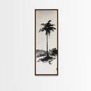 Canvas Print Black and White Palm Tree Painting Minimalist Tropical Wall Art, Wabi Sabi Art, Above Couch Decor, Tall Skinny Art Print
