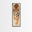 Framed Canvas Print Intense Tiger Painting, Wild Animal Art, Bold Orange Wall Decor, Living Room Above Sofa Art, Unique Gift Idea