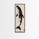 Majestic Humpback Whale in Striking Monochrome Ink Style – Sophisticated Canvas Print for Marine Life Enthusiasts and Nautical Wall Decor