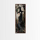 Enchanting Witch in Red Accents Painting - Framed Canvas Print for Gothic Wall Art, Witchy Decor, Halloween Gothic Art, Unique Wall Decor