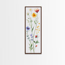 Boho Floral Botanical Print - Framed Canvas Print with Delicate Watercolor Wildflowers for Nature-Inspired Wall Art