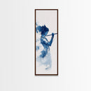 Painting of Krishna Canvas Print Framed Wall Art, Indian Art, Hindu Decor, Vertical Skinny Art, Tall Narrow Wall Art