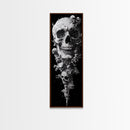 Skull Painting Print - Horror Decor - Witchy Decor - Tall Narrow Art - Framed Canvas Print - Skinny Wall Art - Skull Painting - Skull Wall Art