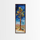 Joshua Tree Under a Starry Night Sky, Framed Canvas Print, Watercolor Landscape Painting Print, Southwestern Wall Art, Farmhouse Painting