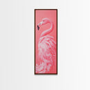 Preppy Dorm Room Wall Art Gift For Her, Framed Canvas Print, Pink Flamingo Painting, Tall Skinny Art, Narrow Wall Art, Skinny Art