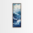 Ocean Waves Canvas Print Coastal Wall Art Nautical Decor Seascape Painting Above Bed Art Living Room Art Blue Green Wall Gift