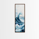 Ocean Wave Art Framed Canvas Print Coastal Decor Nautical Wall Art Blue Abstract Art Minimalist Art Above Bed Wall Art Gift