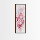 Elegant Perfume Bottles Framed Canvas Print Pink Abstract Art Wabi Sabi Decor Light Pink Bedroom Artwork Feminine Minimalist Wall Art