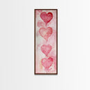 Watercolor Dripping Hearts Framed Canvas Print, Romantic Pink Abstract Art, Light Pink Wall Decor Valentine’s Day Gift Bedroom Art
