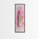 Pink Lipstick Canvas Print Feminine Pink Abstract Art Light Pink Wall Art Whimsical Art Rustic Decor Vertical Gift Idea Above Sofa