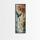 Woman in Mosaic Framed Canvas Print Chinoiserie Art Nouveau Print Goddess Art Whimsical Bedroom or Living Room Vertical Wall Art