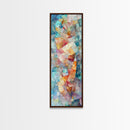 Mosaic Style Framed Canvas Print with Soft Pastel Tones, Mosaic Wall Art, Abstract Art, Vertical Wall Art, Coastal Decor, Bedroom Art