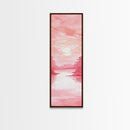 Serene Sunset Landscape Painting Framed Canvas Print with Light Pink Tones for Calm Living Room Art or Above Sofa Wall Decoration