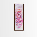Pastel Beads Canvas Print - Whimsical Tall Narrow Art, Pink Pearl Inspired Jewelry Painting, Vertical Art for Boho Bedroom