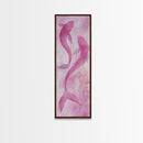 Koi Fish Painting Framed Canvas Print Light Pink Wall Art Long Narrow Wall Art Bedroom Art Above Bed Art Gift Idea Living Room Art