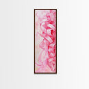 Pink Ribbons Canvas Print Abstract Feminine Wall Art Whimsical Vertical Decor Skinny Boho Gift Idea Light Pink Aesthetic