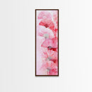Elegant Hand Fans Framed Canvas Print Chinoiserie Wabi Sabi Wall Art Vertical Pink Decor Skinny Tall Art Light Pink Wall Art